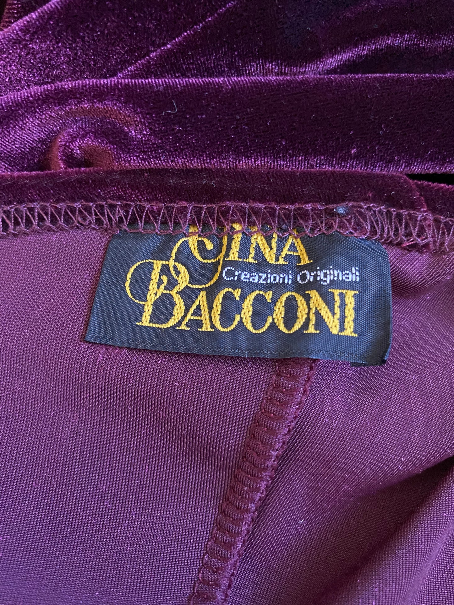 Gina Bacconi purple velvet one shoulder dress UK 14