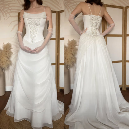 Veromia ivory a-line dreamy wedding dress uk 10-12