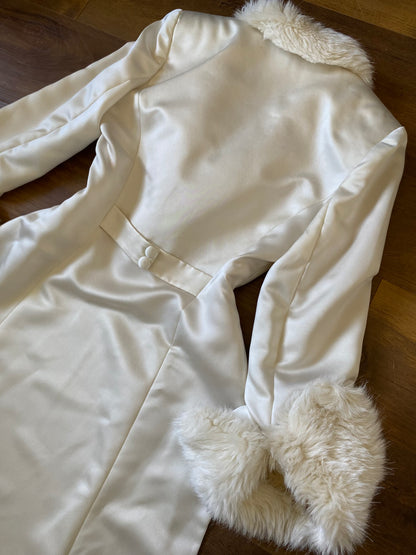 Ellis ivory 2-piece wedding dress & coat set uk 12