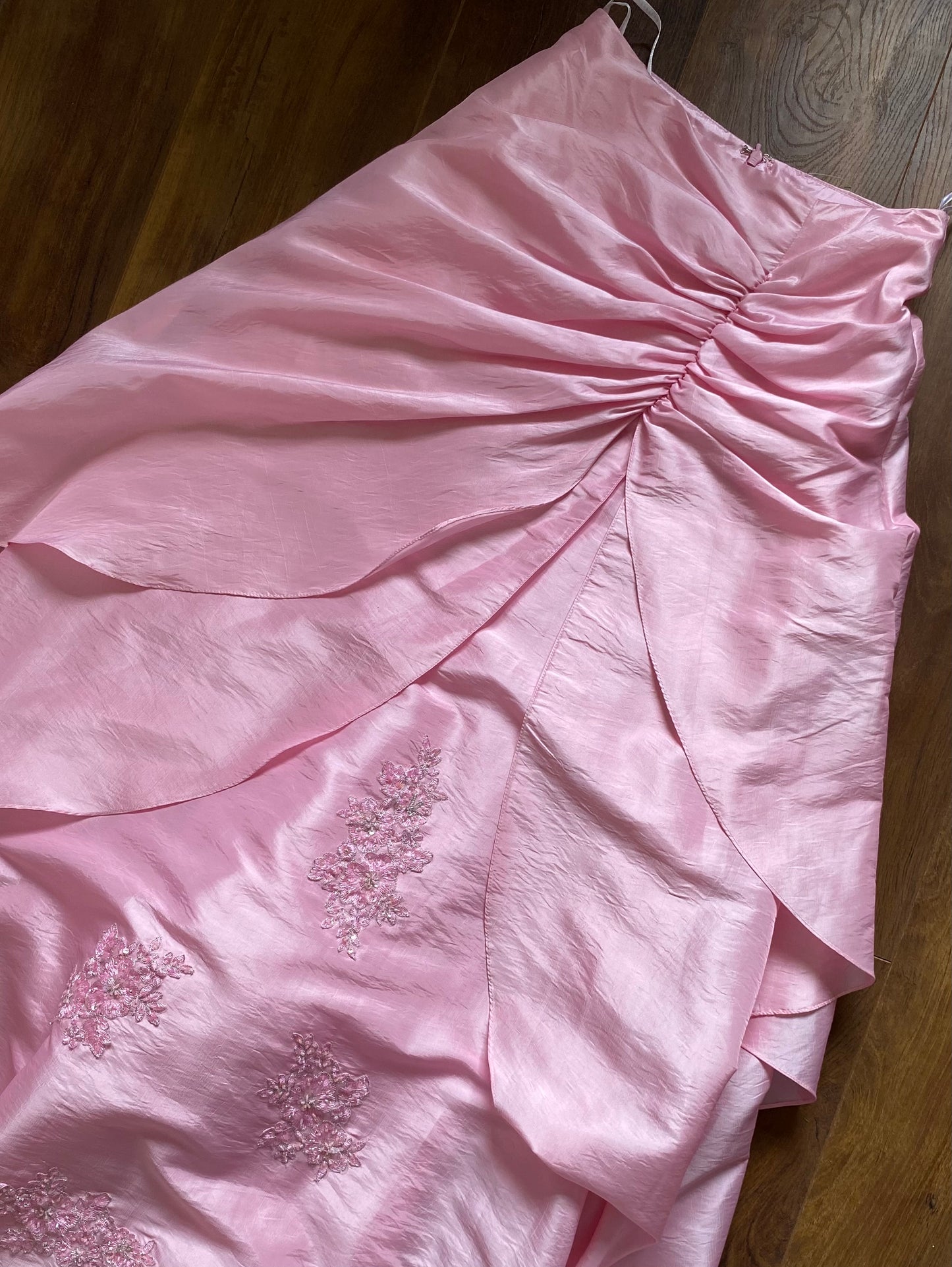 Baby pink 3-piece top/skirt & shawl prom set uk 8-10