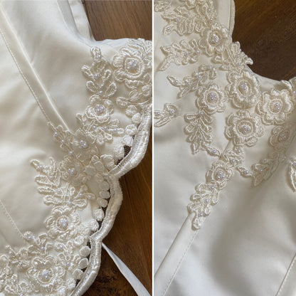 White Sincerity 2-piece corset & skirt wedding set uk 8-10