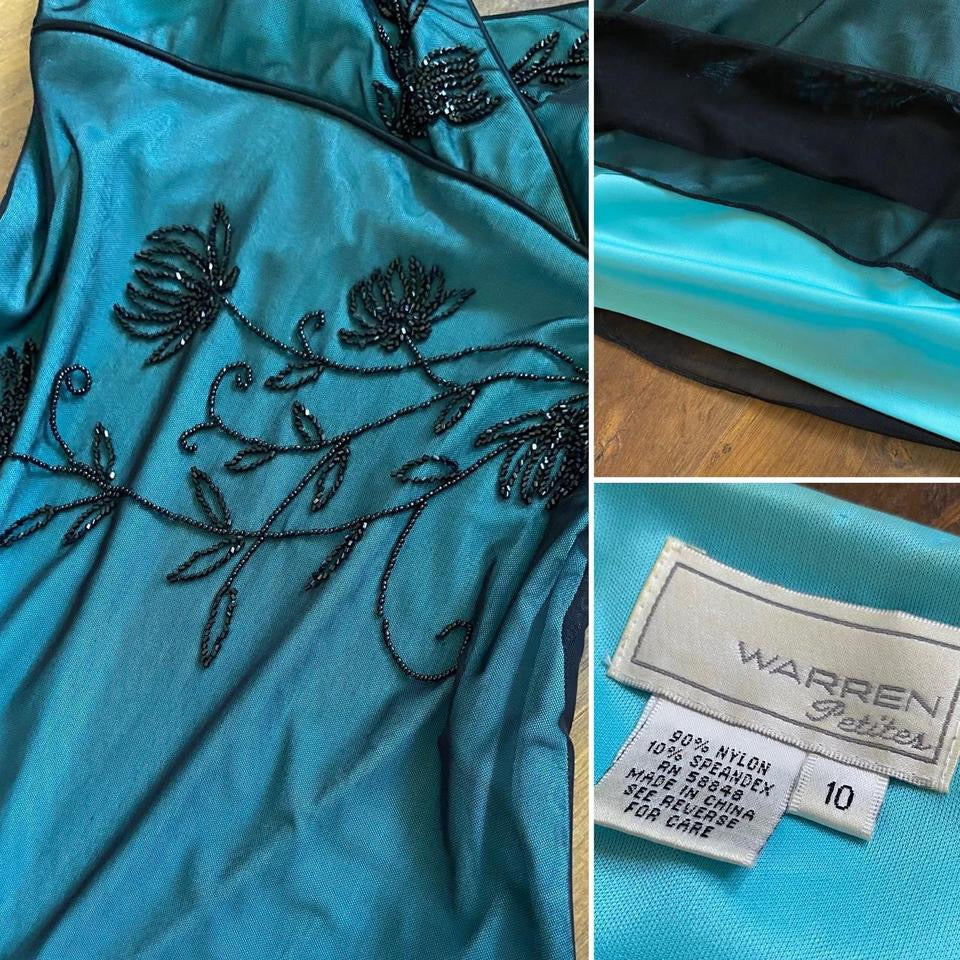 Sapphire beaded stretch 90s dress uk 12