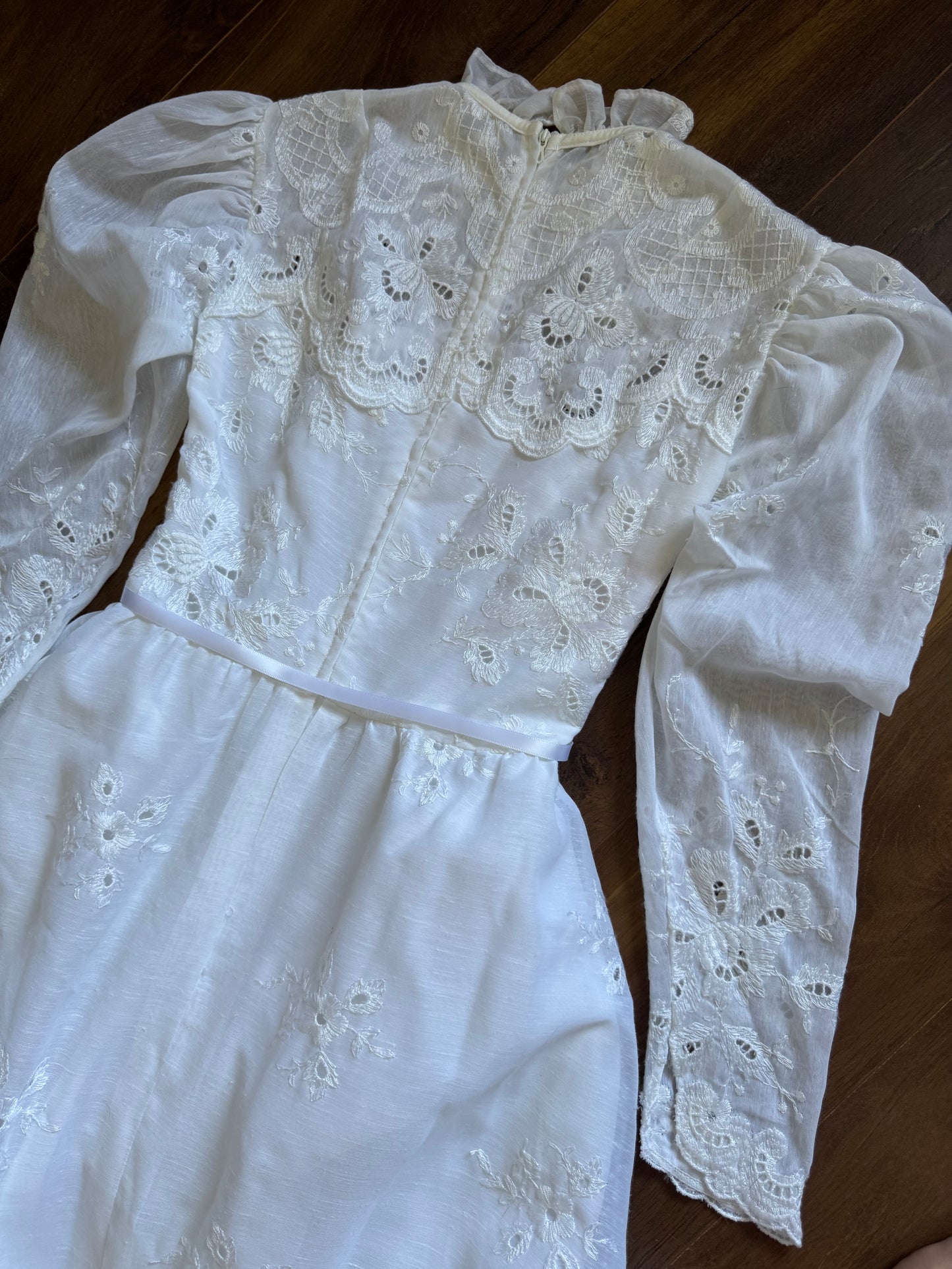Pronuptia 70s long sleeve wedding dress uk 10