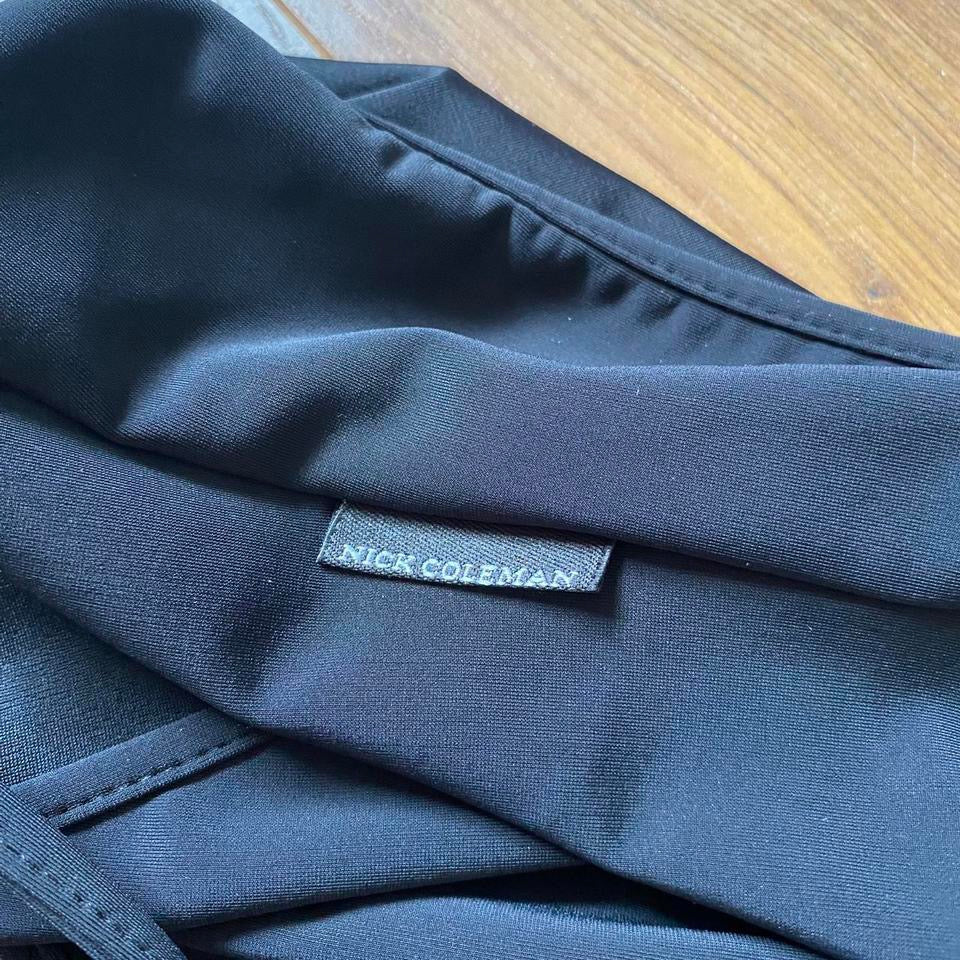 Nick Coleman black stretch open back dress uk 10