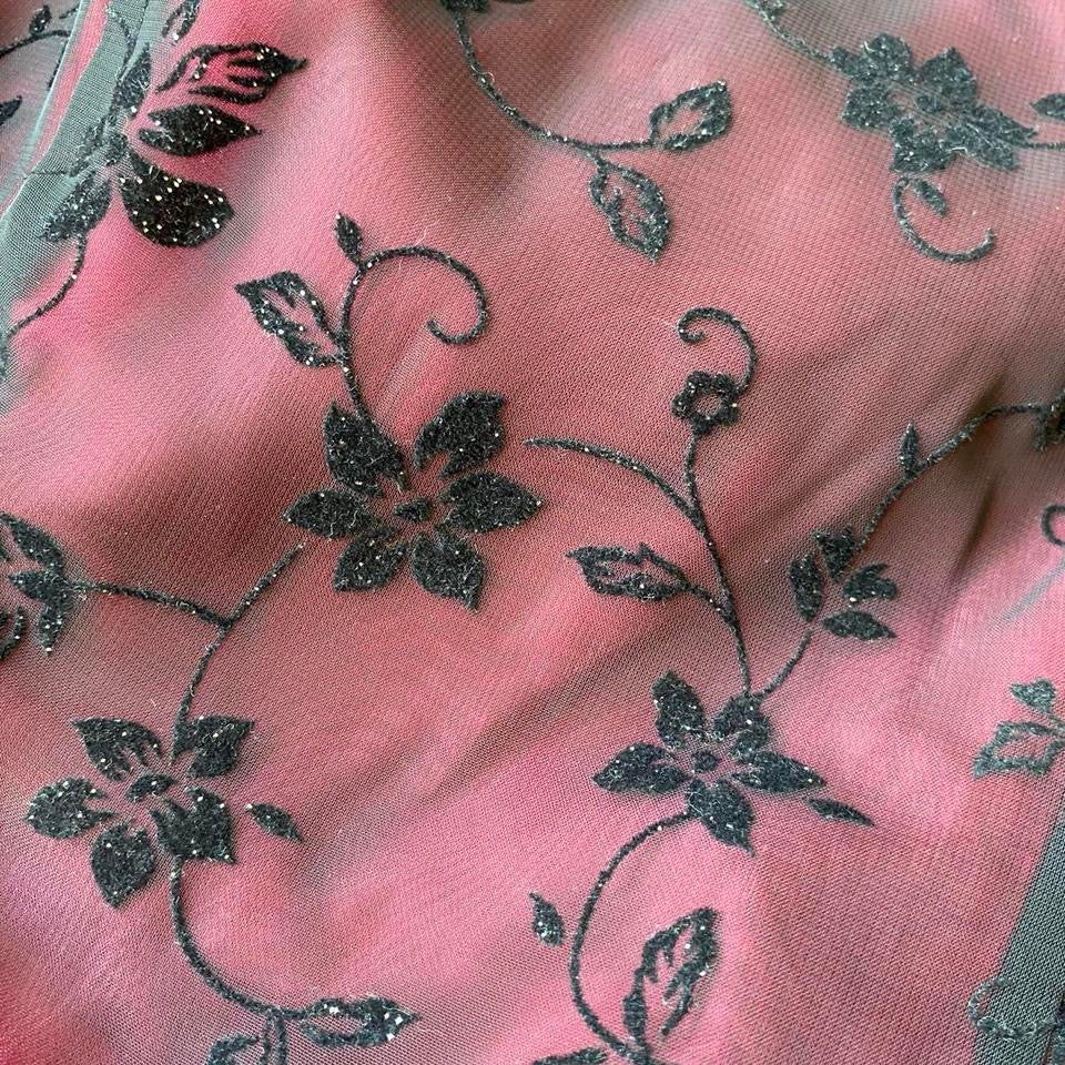 Morgan & Co red strapless glitter gown UK 10