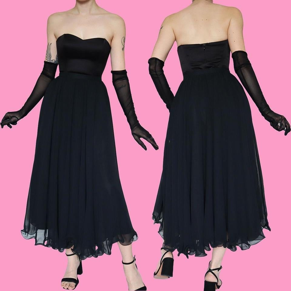 Frank Usher black chiffon skirt UK 10