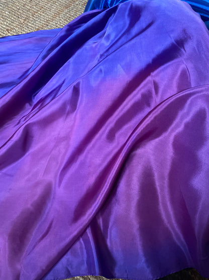 YVE London blue a-line prom dress & shawl UK 12-14