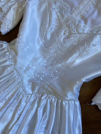 White Joel Peters 80s lace wedding dress uk 8-10