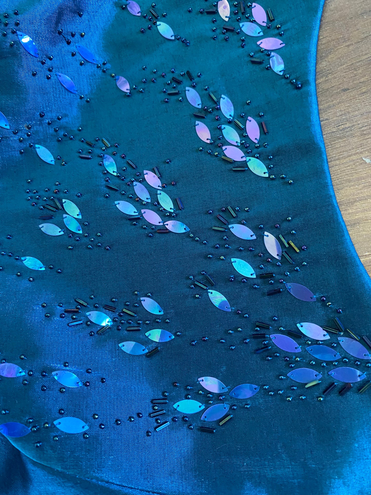 Debut shimmery teal evening dress uk 10