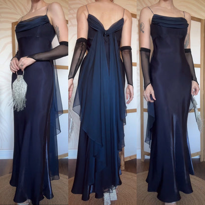 Navy shimmery prom dress uk 10