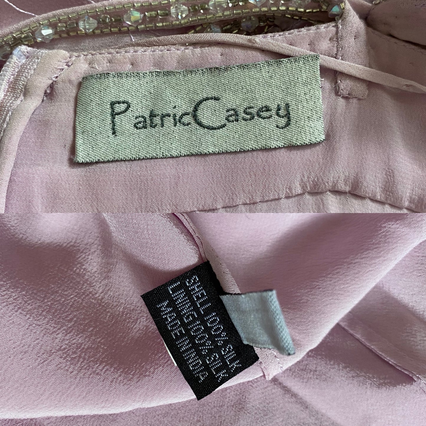 Lilac 100% silk fringe evening gown UK 10