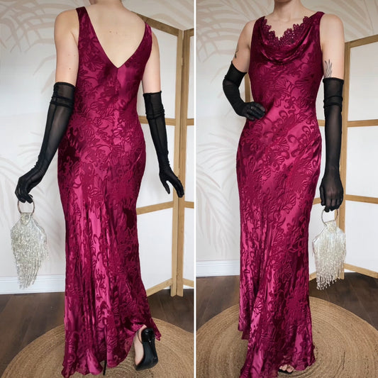 Laura Ashley purple silk blend slip dress uk 10