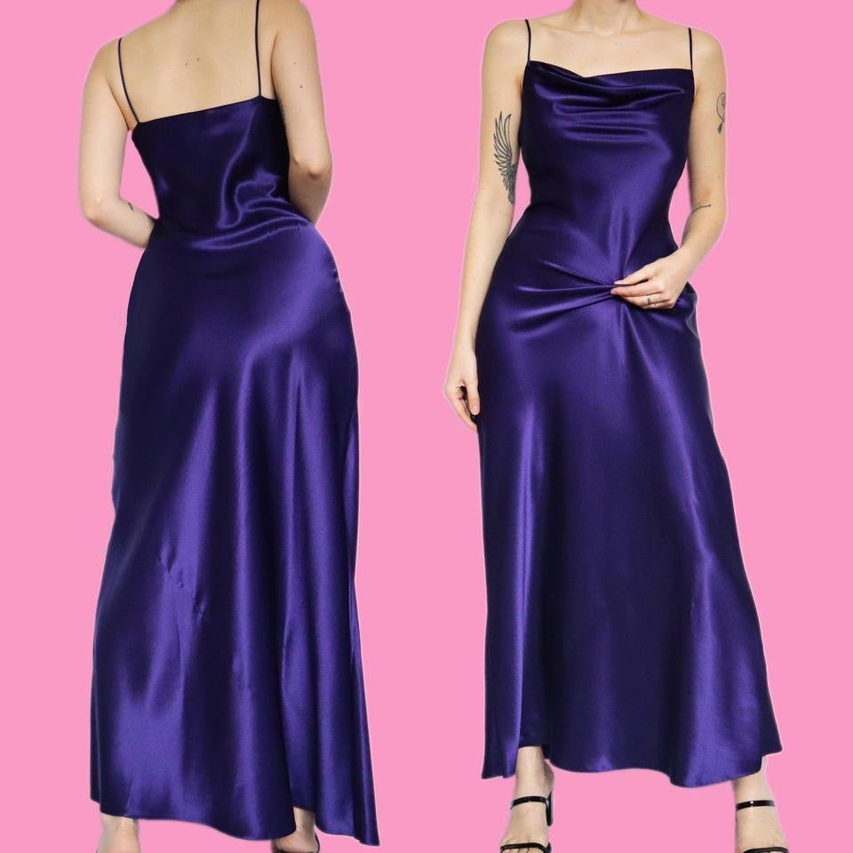 Yessica purple satin slip dress UK 8 & UK 10