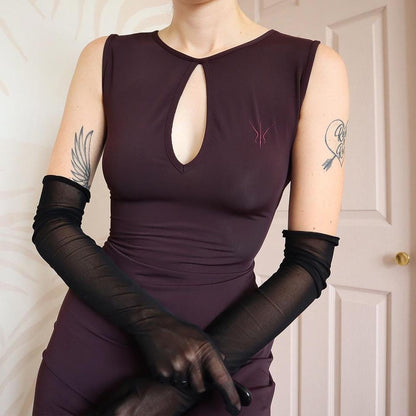 Nick Coleman purple stretch bodycon dress UK 10-12