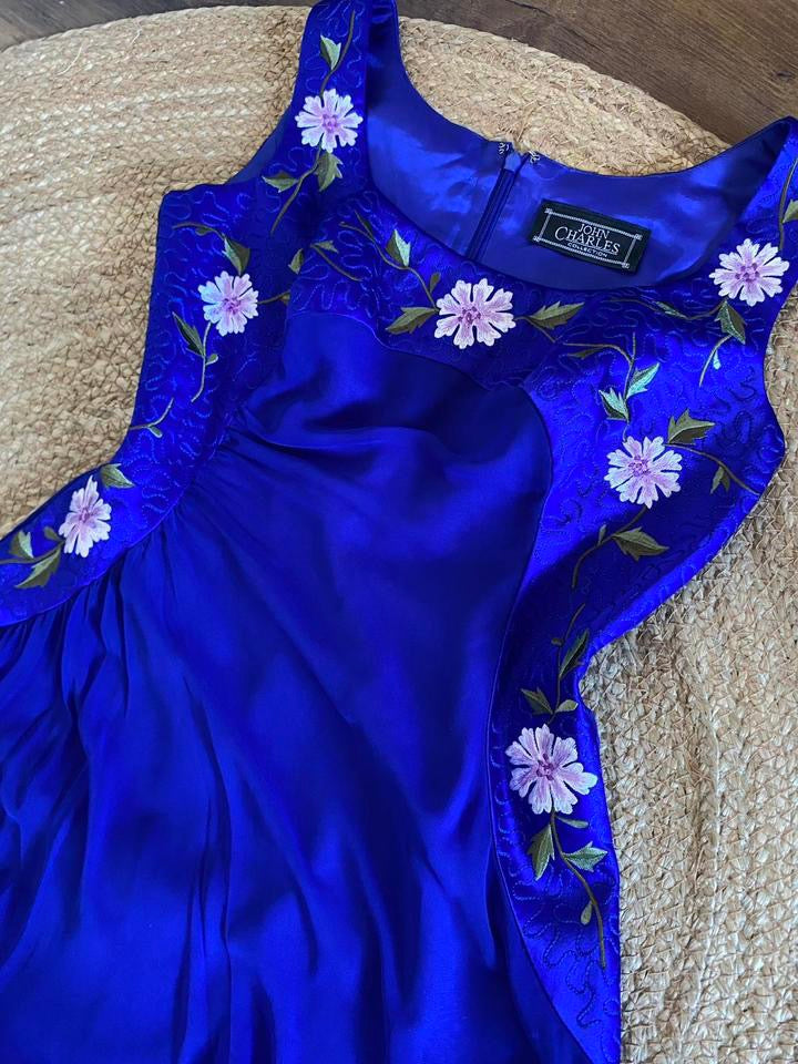 John Charles electric blue evening dress uk 12