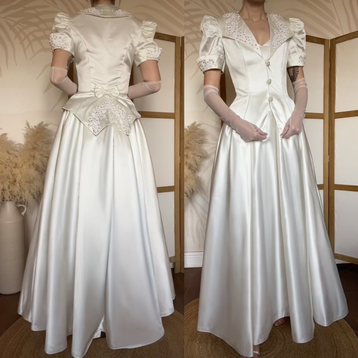 Jean Elizabeth 2-piece wedding dress & jacket set uk 8