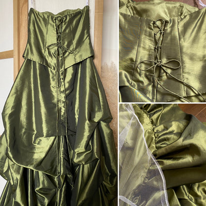 Zum Zum strapless green a-line prom dress uk 10