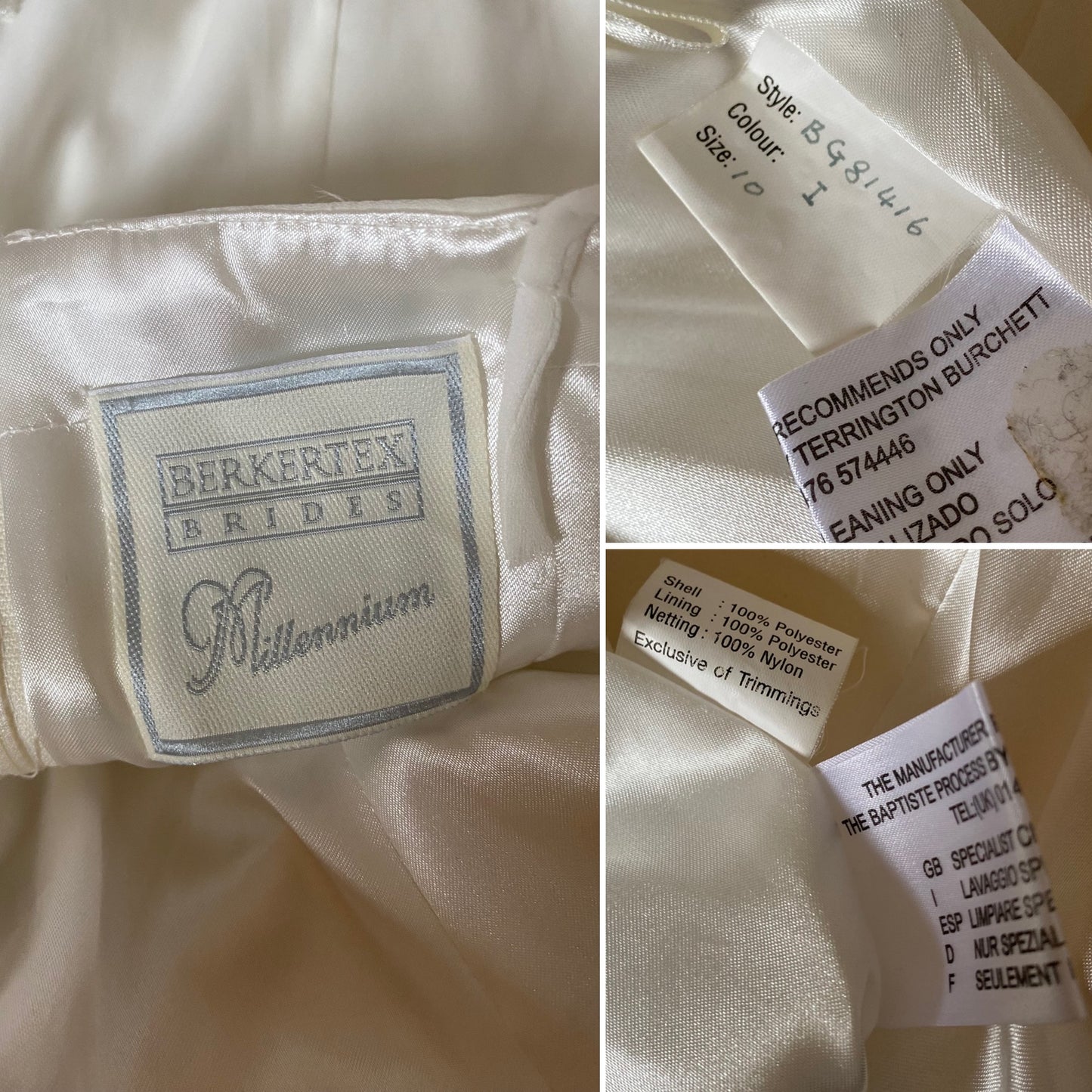 Berkertex ivory beaded wedding dress uk 10