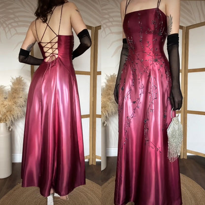 Dave & Johnny pink satin ombré beaded dress uk 10