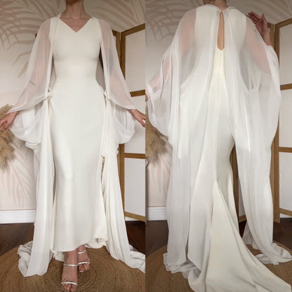 Ivory pronovias wedding dress & chiffon wings uk 12