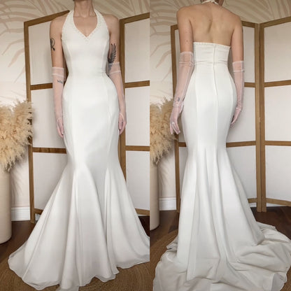 Romantica ivory halter-neck wedding dress uk 14
