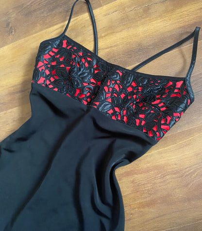 Tadashi black stretch evening dress uk 10