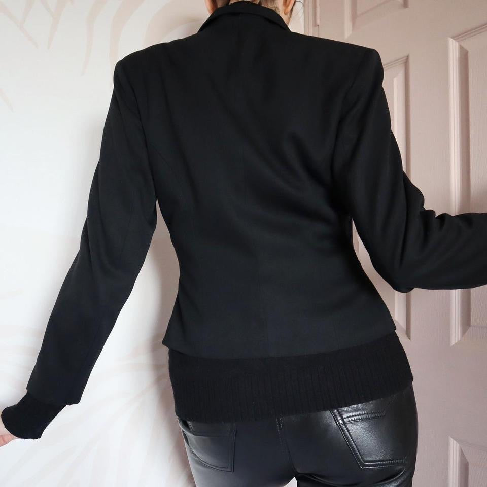 Black fitted detail evening jacket UK 10