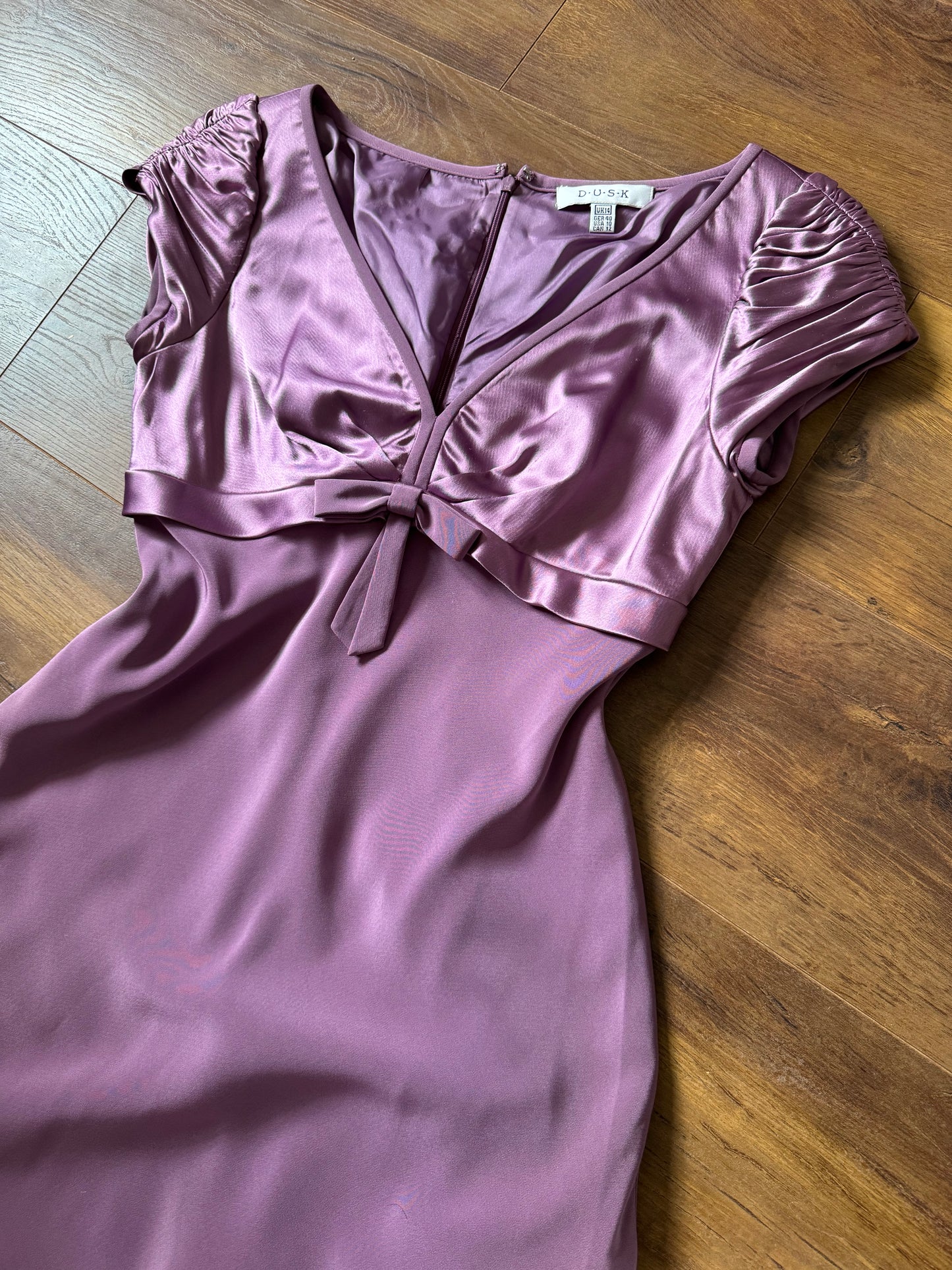 Purple 2-piece dress & jacket set uk 14