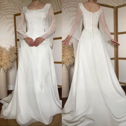 Sincerity ivory long sleeve wedding dress uk 14