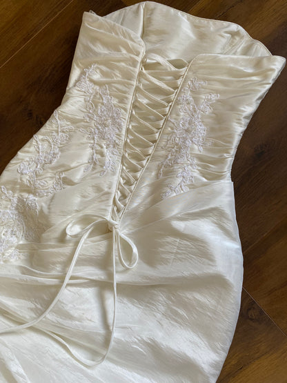 Maggie Sottero ivory strapless wedding gown uk 10