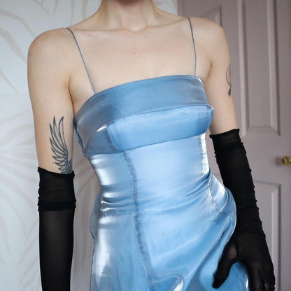 Shimmery Debut ice blue a line gown UK 10