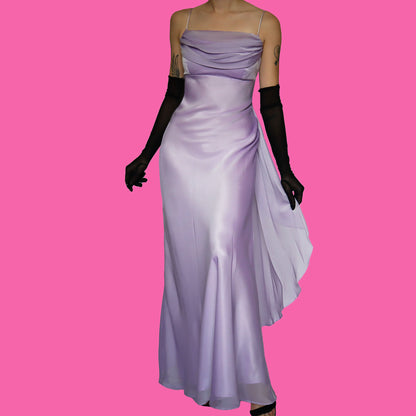 Tiffanys lilac chiffon evening dress UK 12