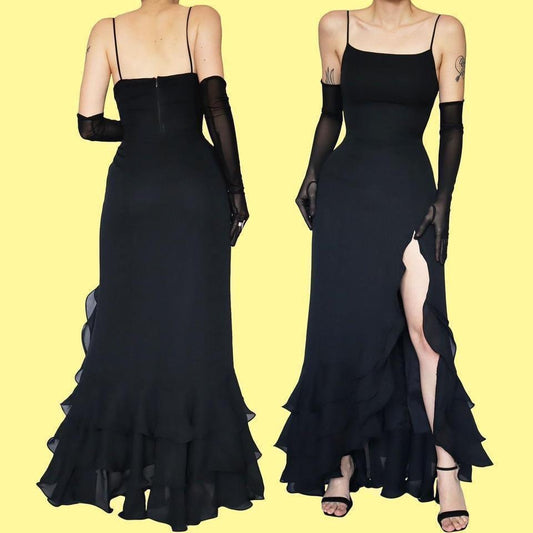 Black flared hem evening dress UK 10 & UK 12 available