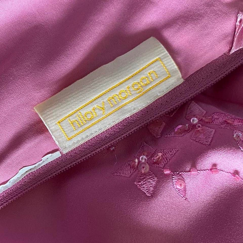 Hilary Morgan pink strapless a-line gown UK 10-12