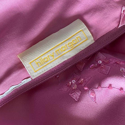 Hilary Morgan pink strapless a-line gown UK 10-12