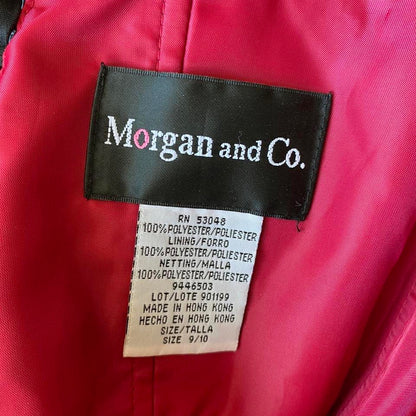 Morgan & Co red strapless glitter gown UK 10