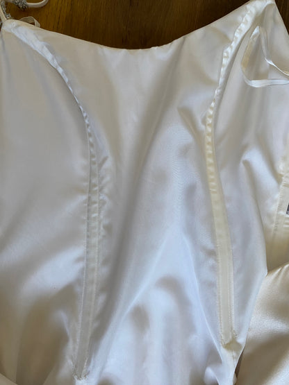 100% silk Carol Li Couture ivory low back wedding dress uk 10