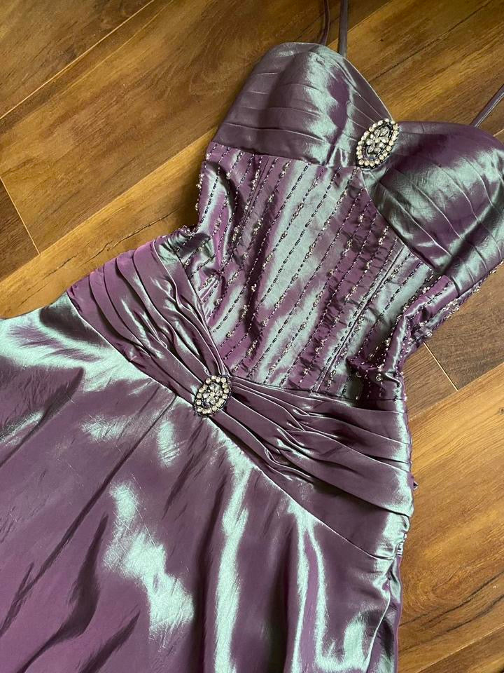 Iridescent Jora beaded/gem prom dress uk 10