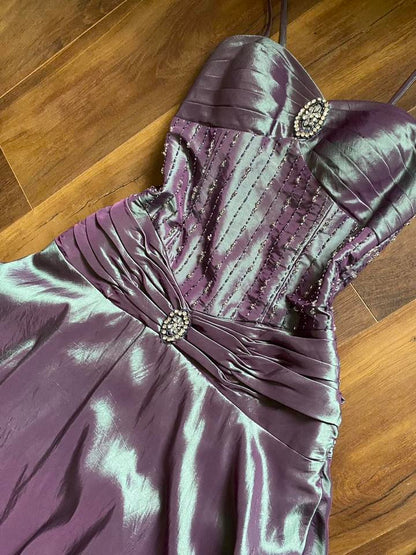 Iridescent Jora beaded/gem prom dress uk 10