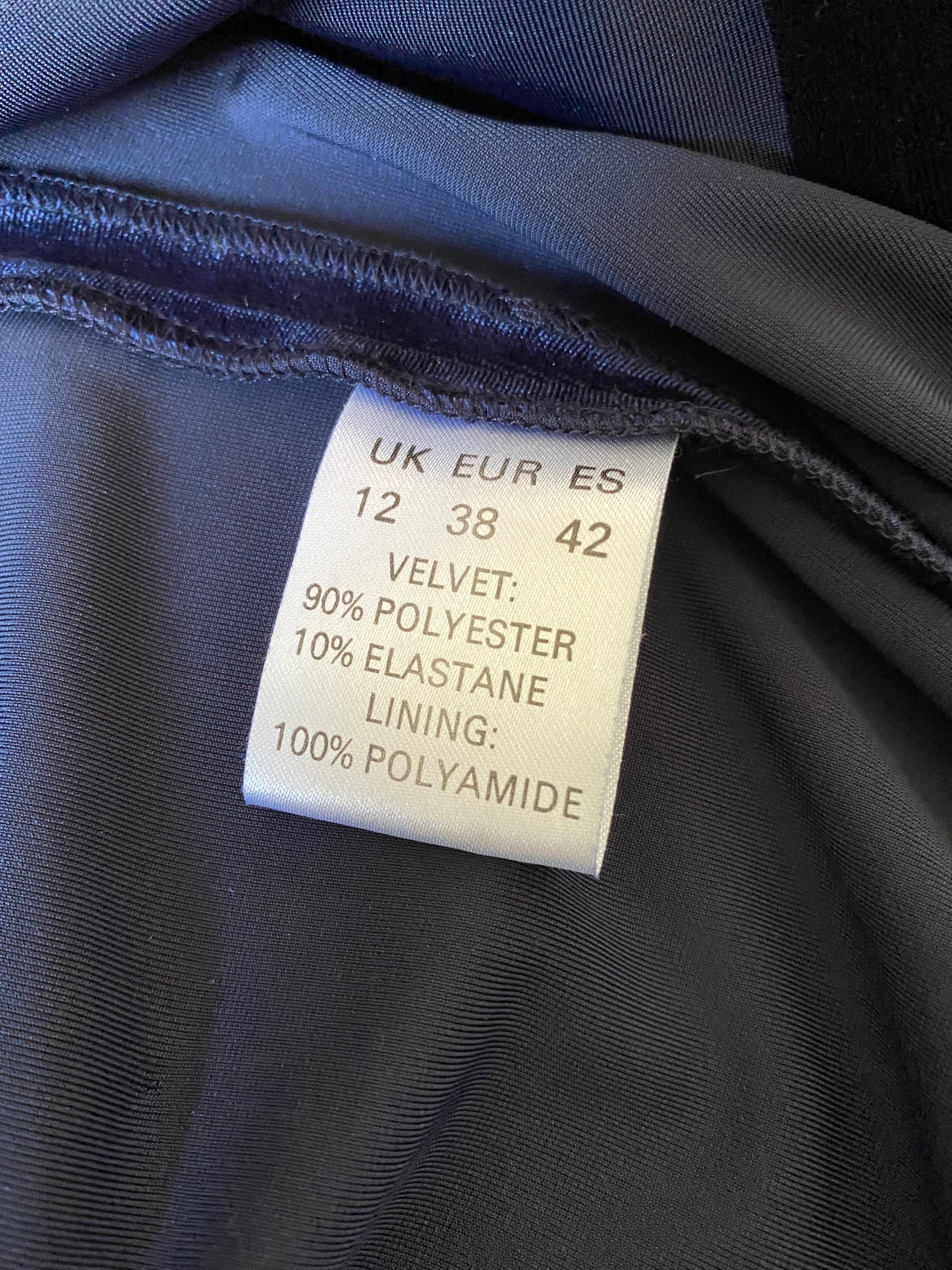 Vintage Gina Bacconi Blue Velvet evening Gown UK 14