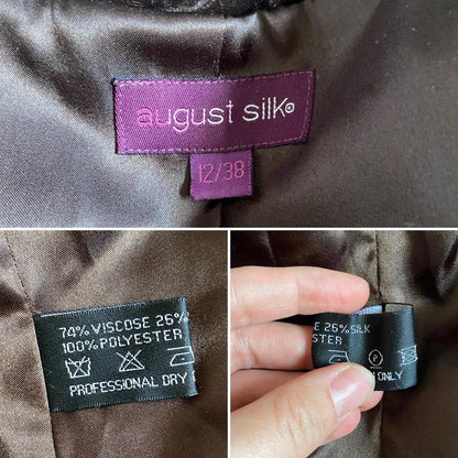 August Silk brown velvet evening jacket uk 12