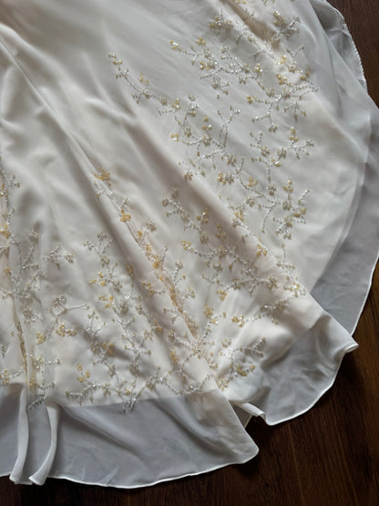 Ivory long sleeve ethereal wedding dress uk 14
