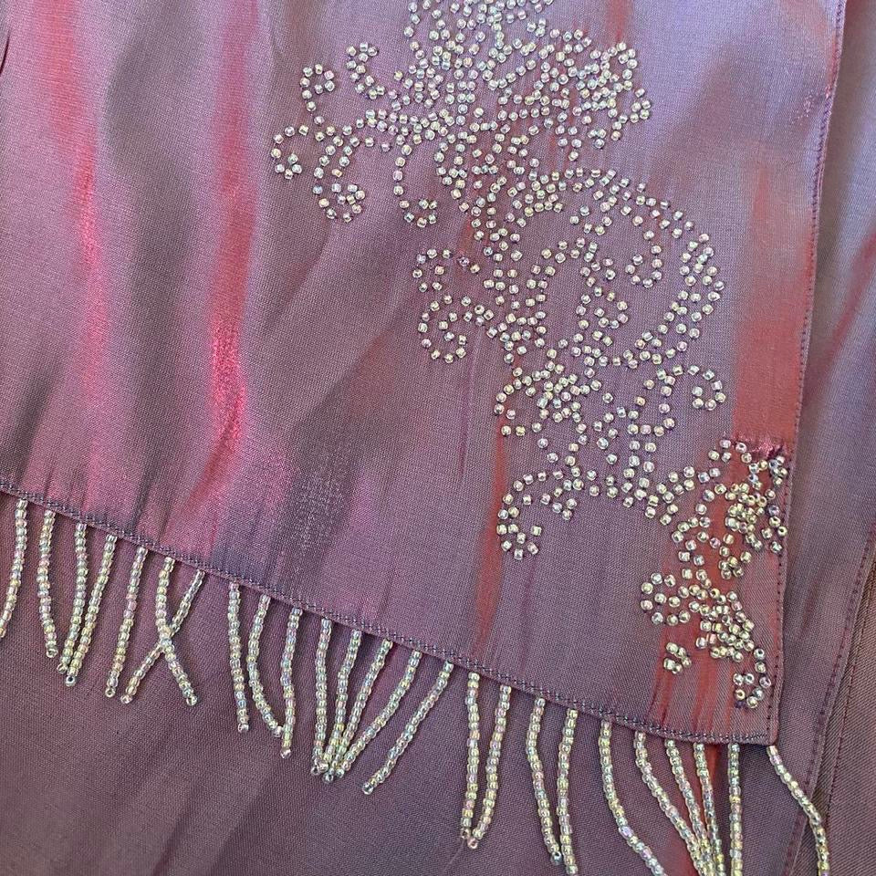 Debut lilac iridescent beaded dress & shawl UK 8-10