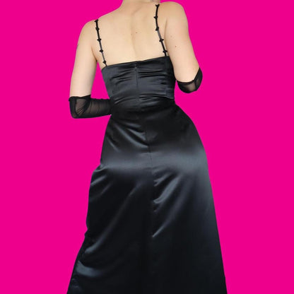 Black Ronald Joyce a-line evening gown UK 16