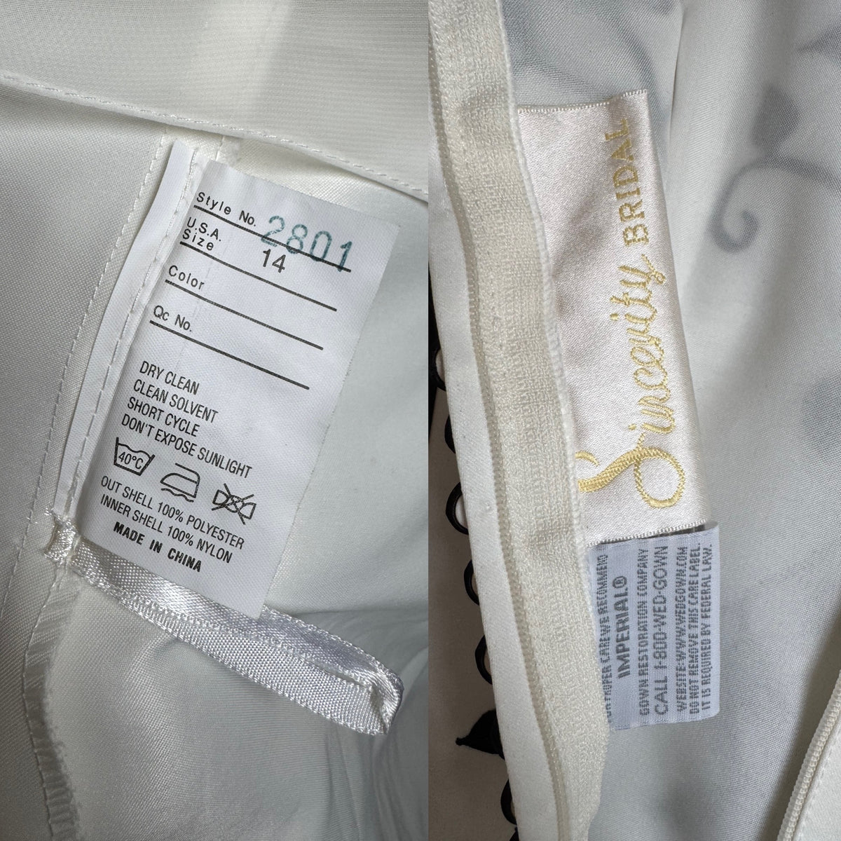 Sincerity ivory long sleeve wedding dress uk 12-14