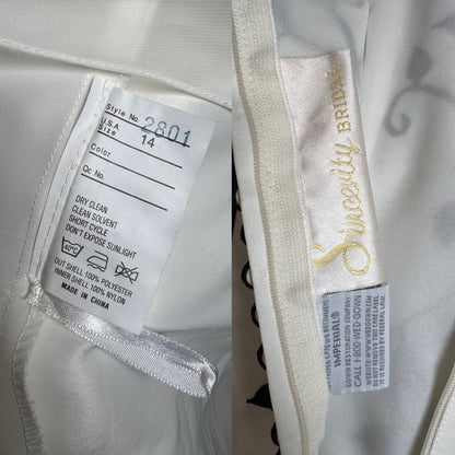 Sincerity ivory long sleeve wedding dress uk 12-14