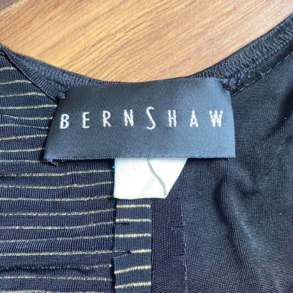 Bernshaw black & gold stretchy bodycon dress uk 10