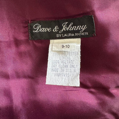 Burgundy organza 3-piece top, skirt & shawl prom set uk 10-12