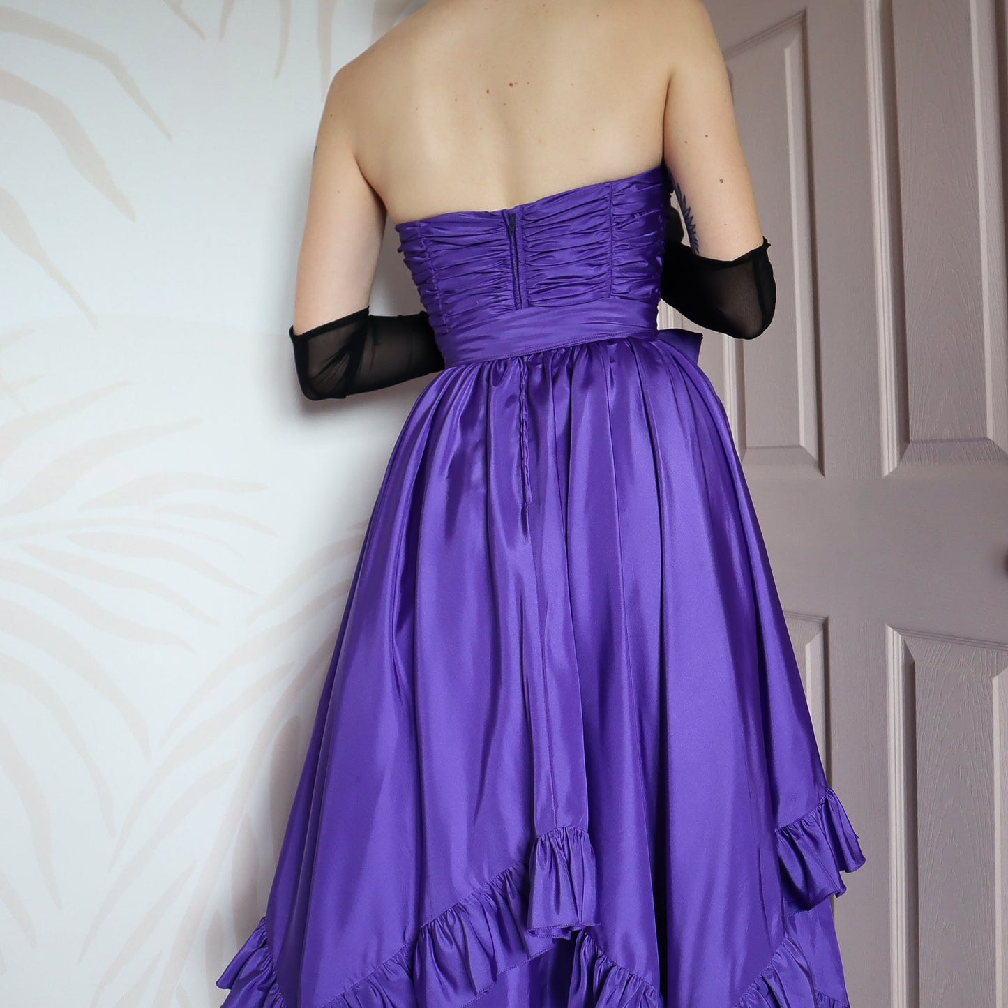 Frank Usher purple strapless midi dress UK 8-10