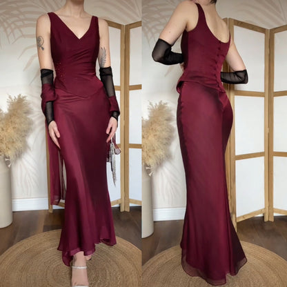 Veromia burgundy top, skirt & shawl set uk 8